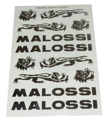Stickerset Malossi Chroom/Grijs. 12 Delig.