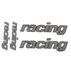 4-delige Racing stickerset. 11cm x 25cm